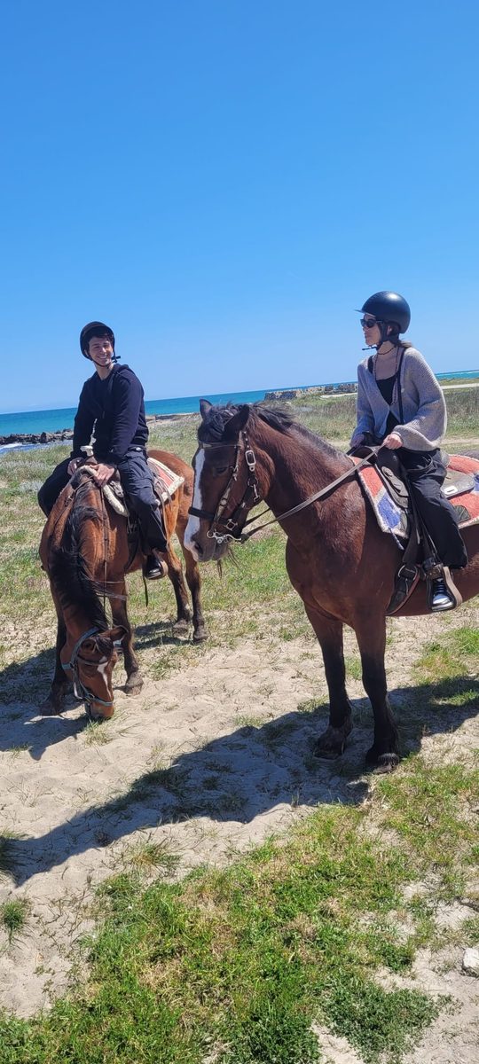 Coppia a cavallo al mare San Cataldo - Escursione nel Salento